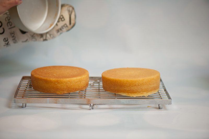 flip cakes out of pans after 10 minutes onto cooling rack