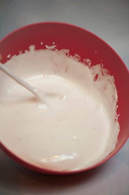 melt marshmallows again and mix with a spoon