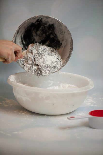 Put mixture into bowl with powdered sugar