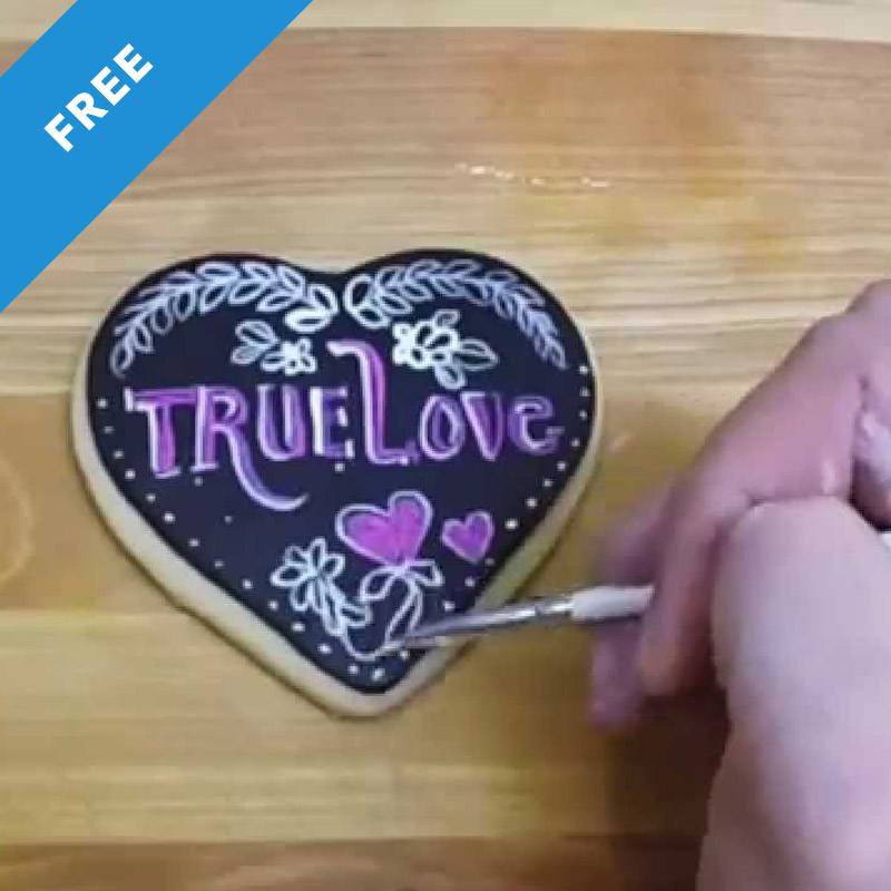 True Love Chalkboard Cookie