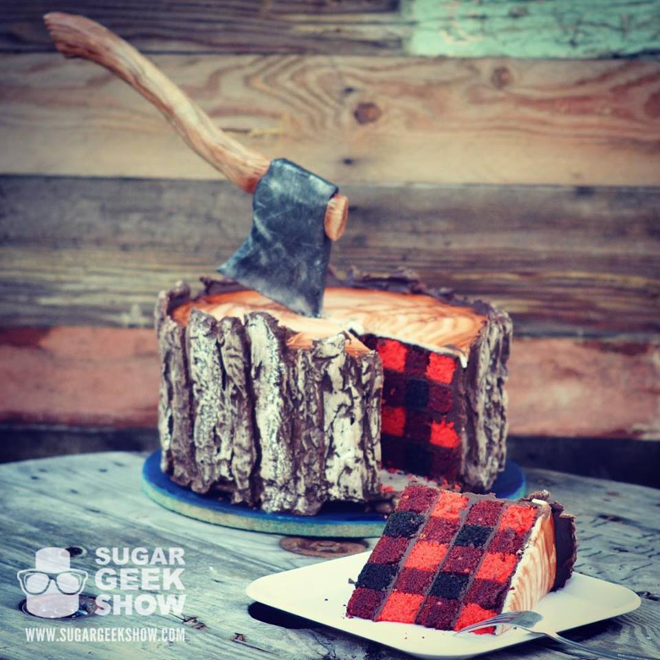 plaid lumberjack cake on instagram