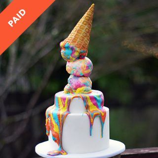 melting rainbow cake tutorial