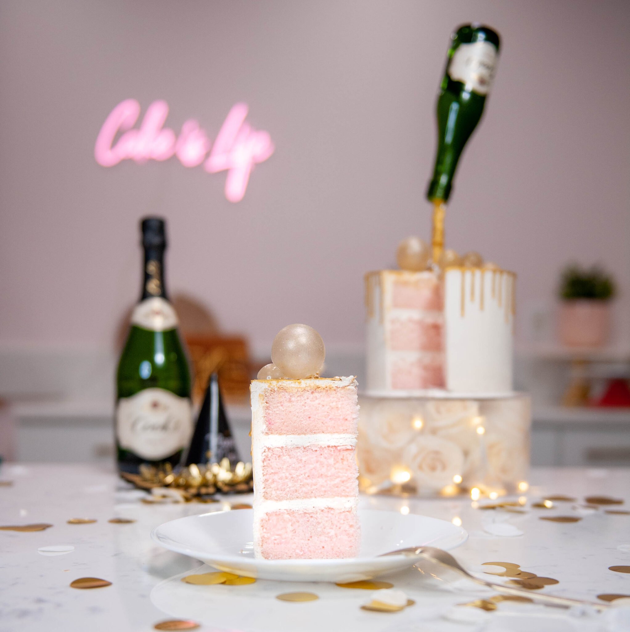 Pink Champagne Cake With Sugar Bubbles Sugar Geek Show 