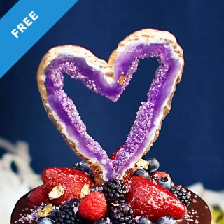Geode heart shaped cake topper tutorial