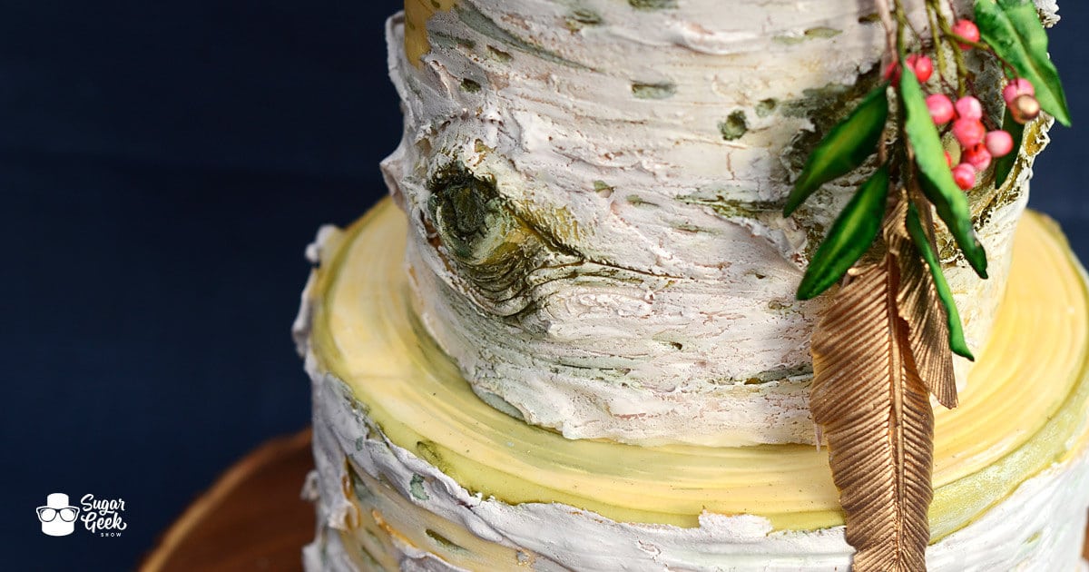 Boho Antler Birch Cake
