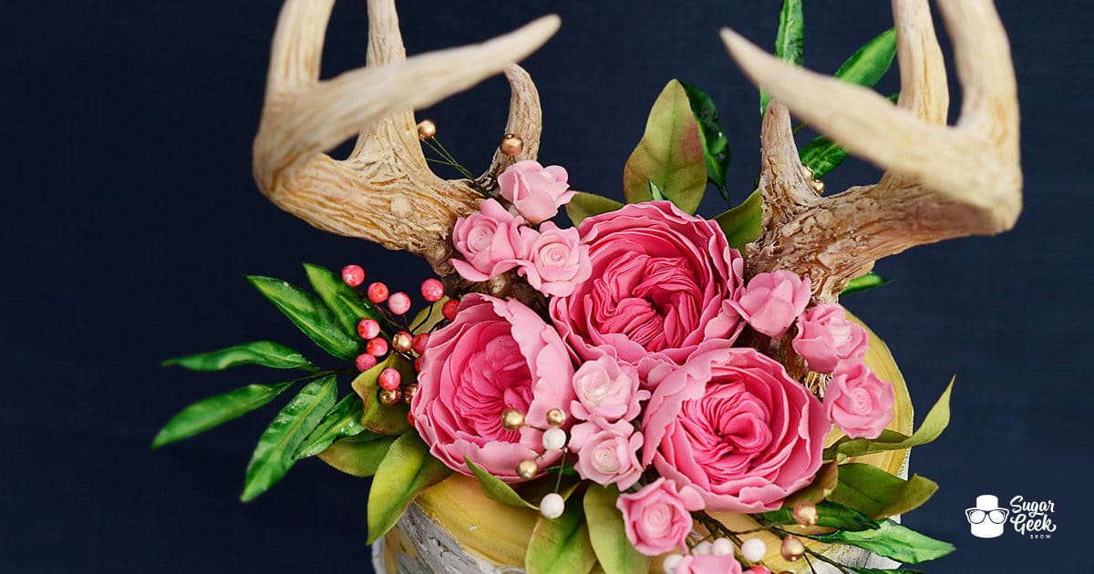 Boho Antler Birch Cake