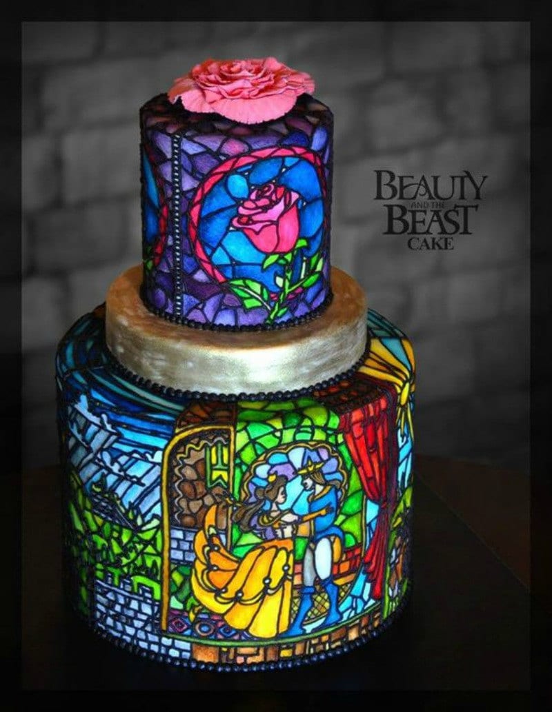 Beauty and the on sale beast wedding cake