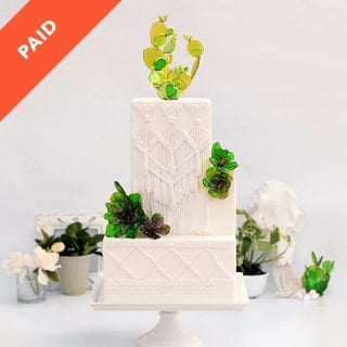 Macrame and Sugar Succulents Wedding Cake Tutorial