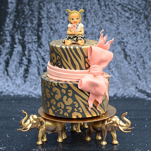 Golden Safari Birthday Cake