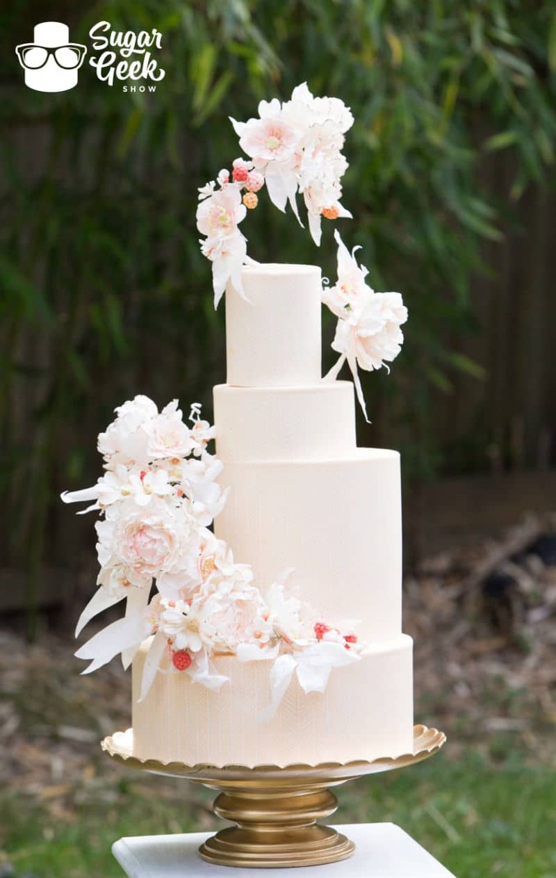 Gravity Defying Asymmetrical Wedding Cake