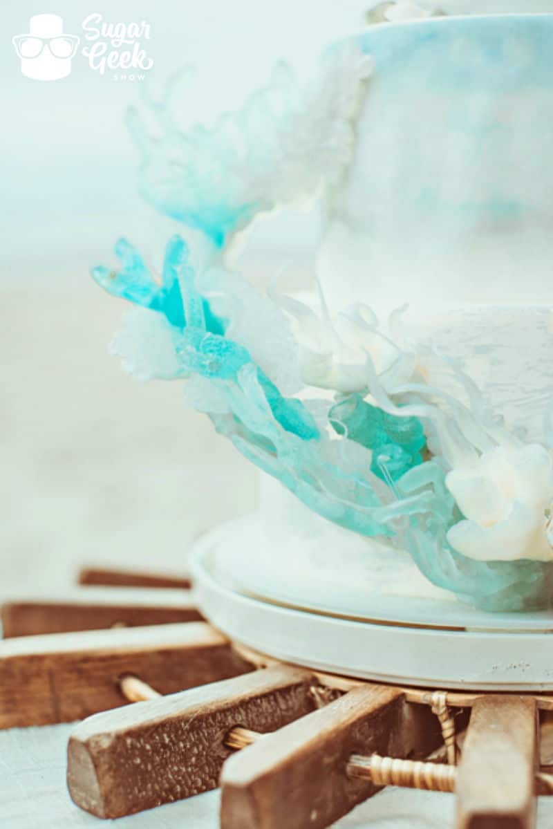 Gravity Defying Beach Themed Cake