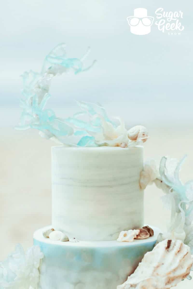 Gravity Defying Beach Themed Cake