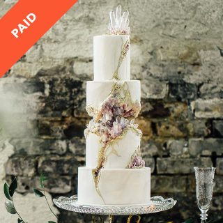 Kintsugi Crystal Geode Wedding Cake