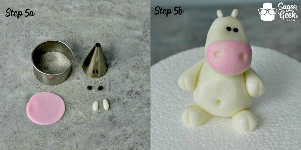 How to make a COW fondant cake topper ( EASY ) 