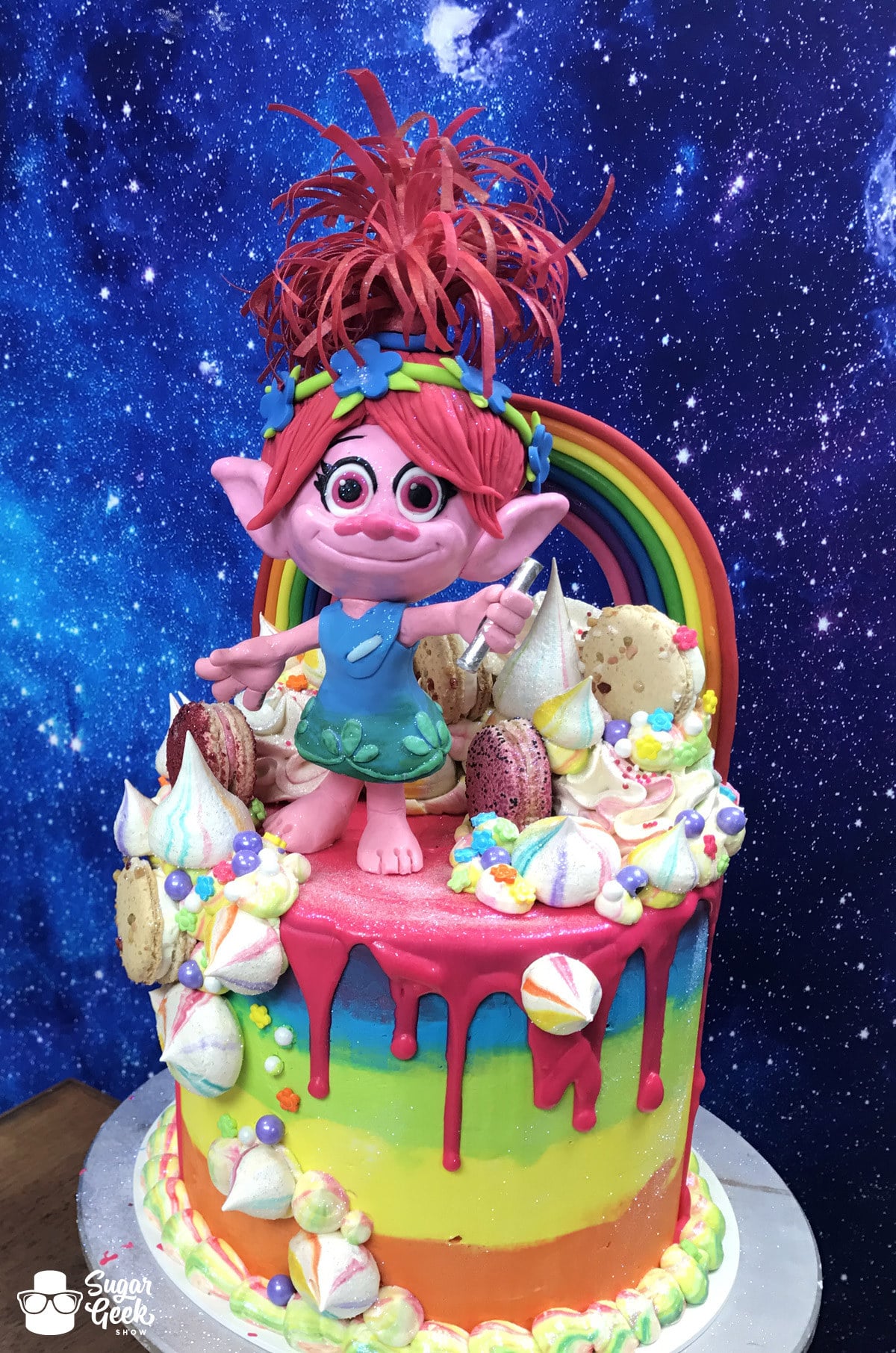 Trolls Candy Drip Cake