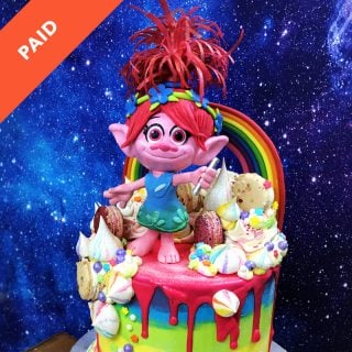 Rainbow Troll Cake Topper