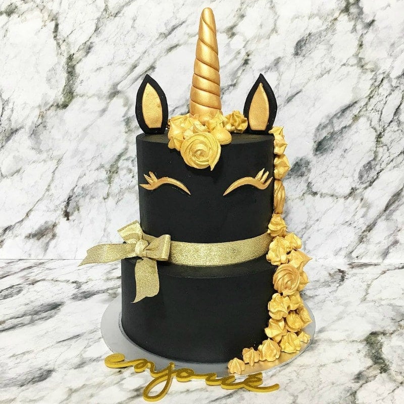 Black Unicorn Cake