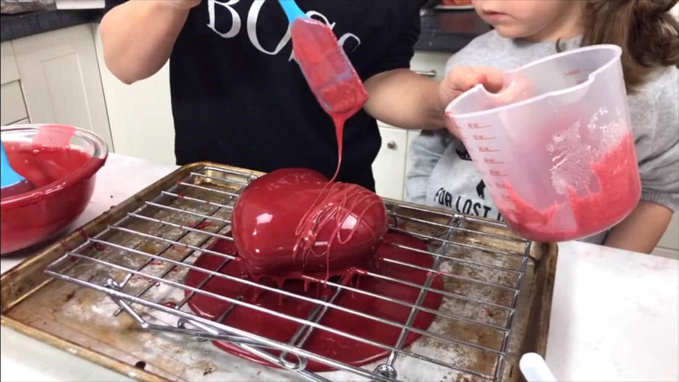 Valentine's Day Mirror Glaze Heart Cake