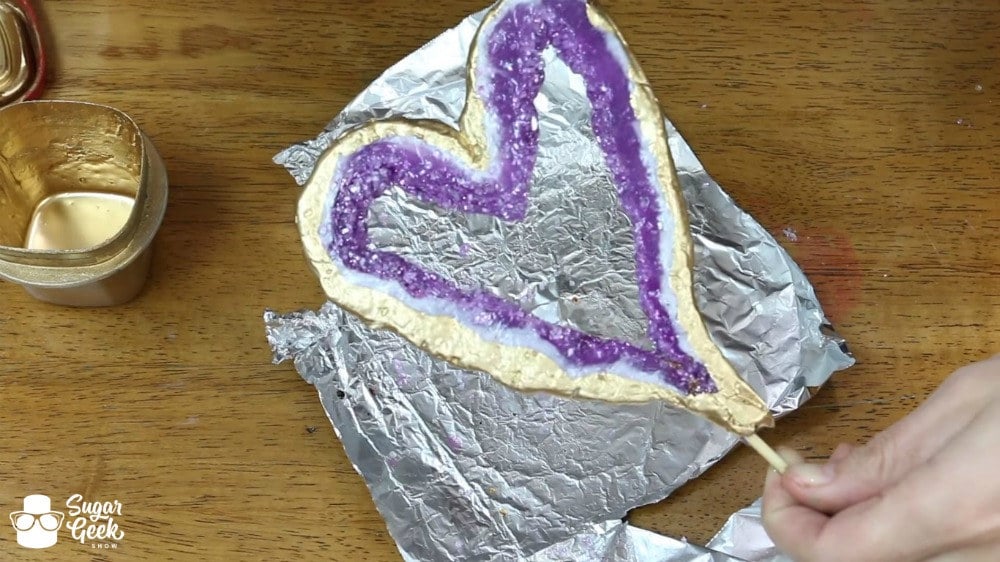 Edible Geode Heart Cake Topper