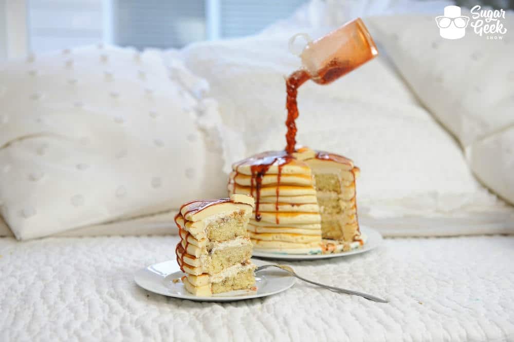 Gravity defying pancake cake