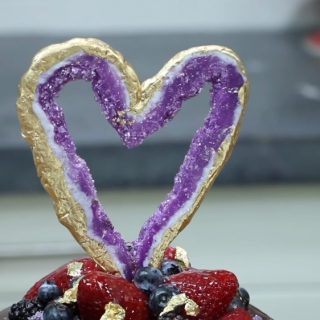 Edible Geode Heart Cake Topper