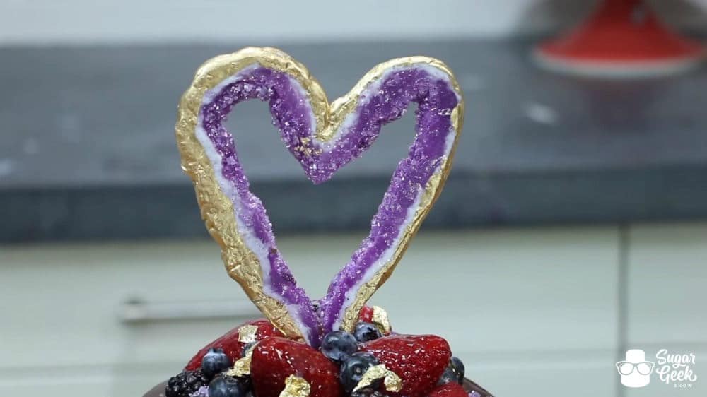 Edible Geode Heart Cake Topper