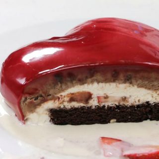 Valentine's Day Mirror Glaze Heart Cake