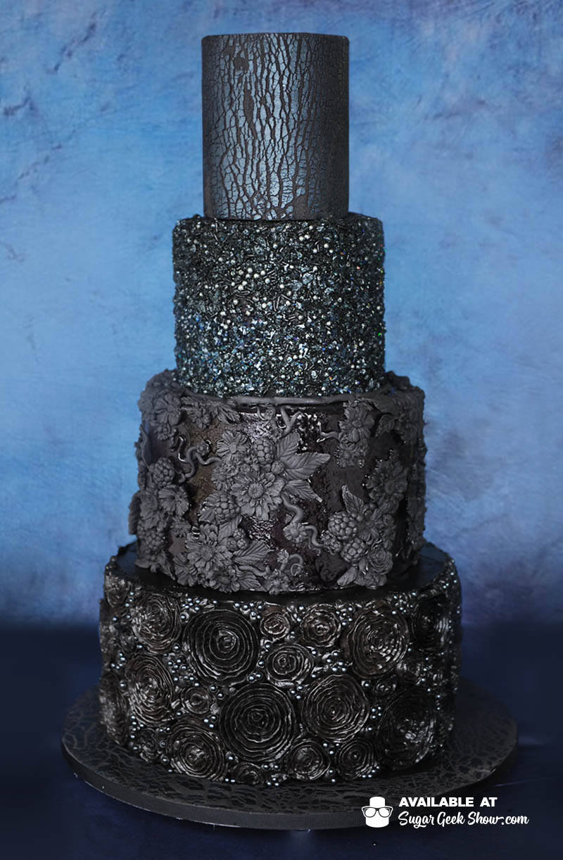 black wedding cake