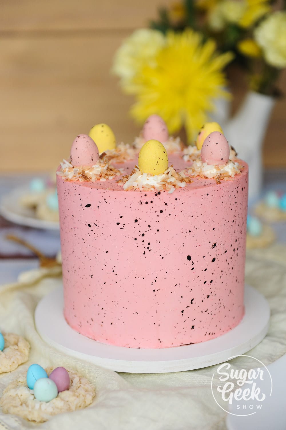 Easter Cake With Speckled Buttercream (EASY) | Sugar Geek Show