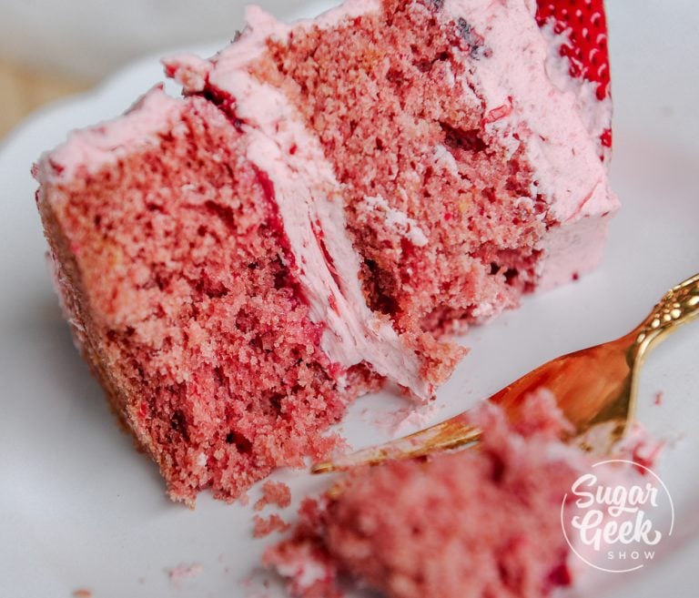 Fresh Strawberry Cake With Strawberry Buttercream | Sugar Geek Show