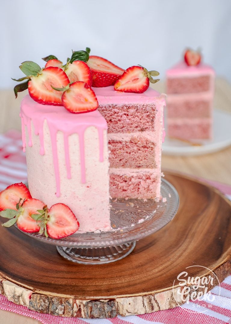 Strawberry Cake From Scratch Freeze Dried Recipe Sugar Geek Show 