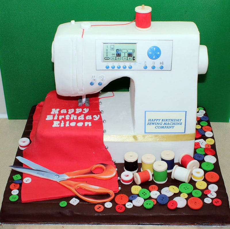 sewing machine cake