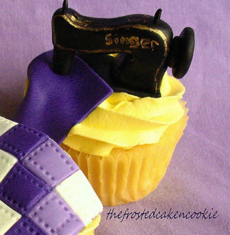 sewing machine cupcake topper