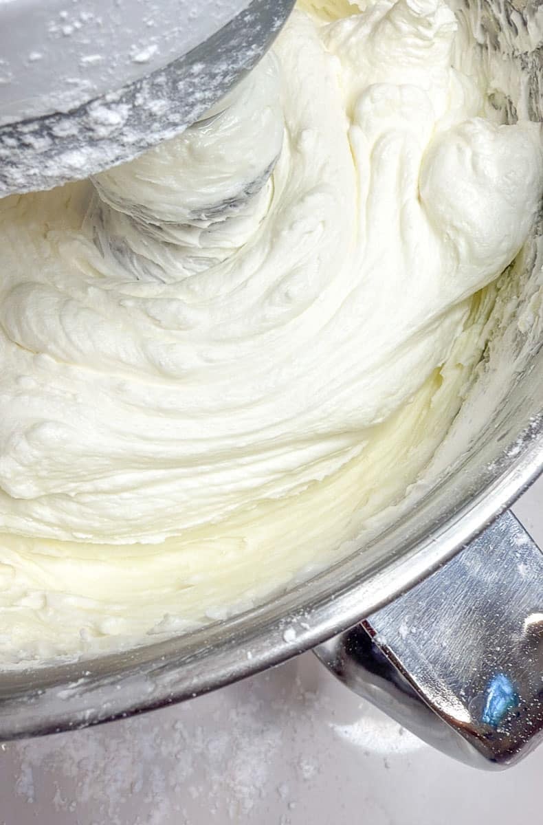 close up of buttercream frosting