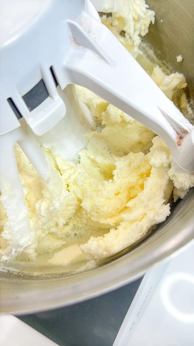 close up of egg white and butter mixture