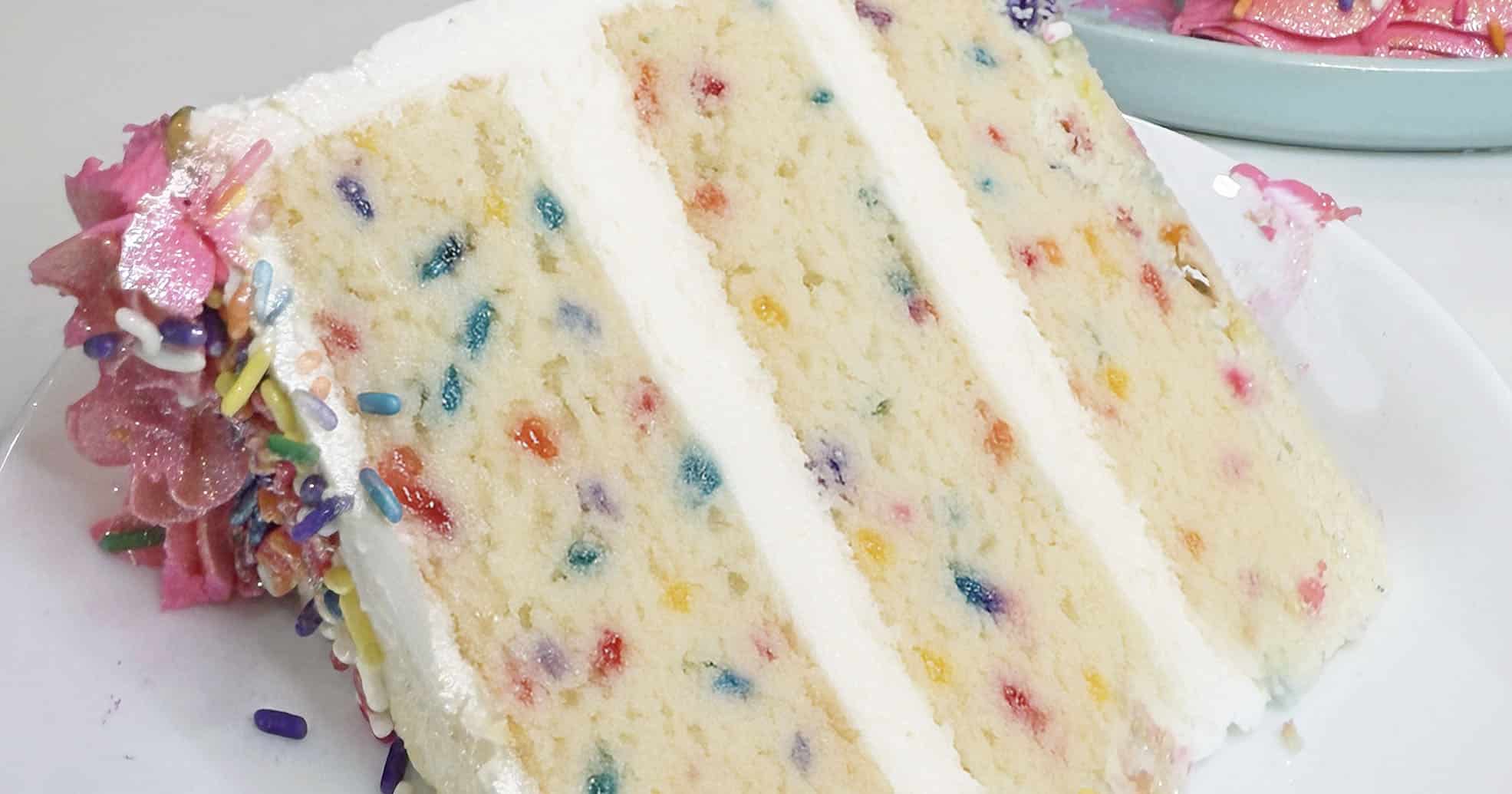 Homemade Funfetti Cake With Buttercream Frosting &amp; Gold Drip