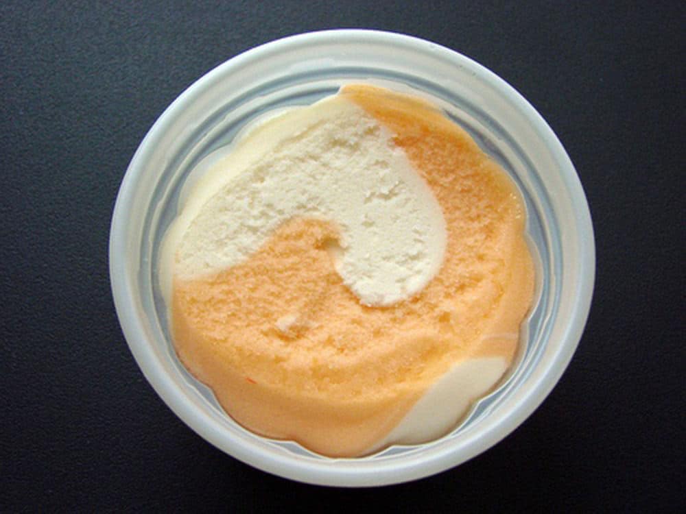 orange sherbet vanilla ice cream cup
