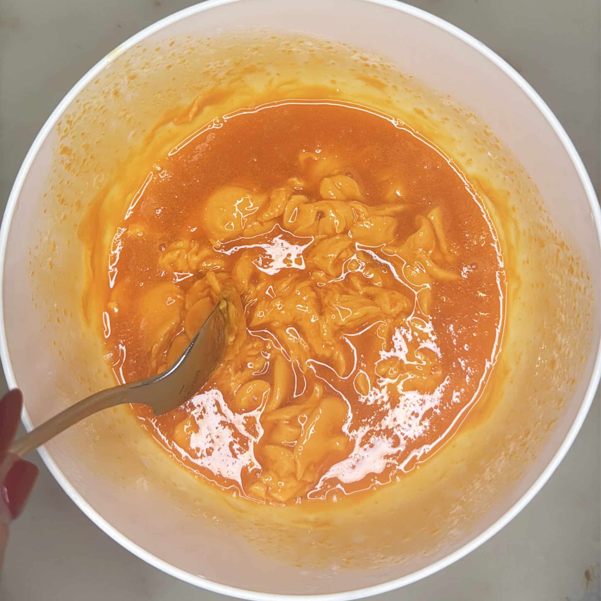 chocolate and water in a bowl
