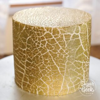 Gold crackled fondant! All you need is a blow torch! So fun!