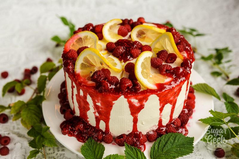 Lemon Raspberry Cake With Raspberry Filling Sugar Geek Show