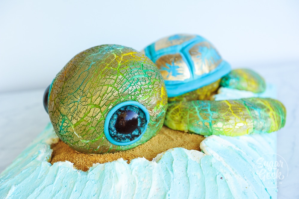 sculpted turtle cake