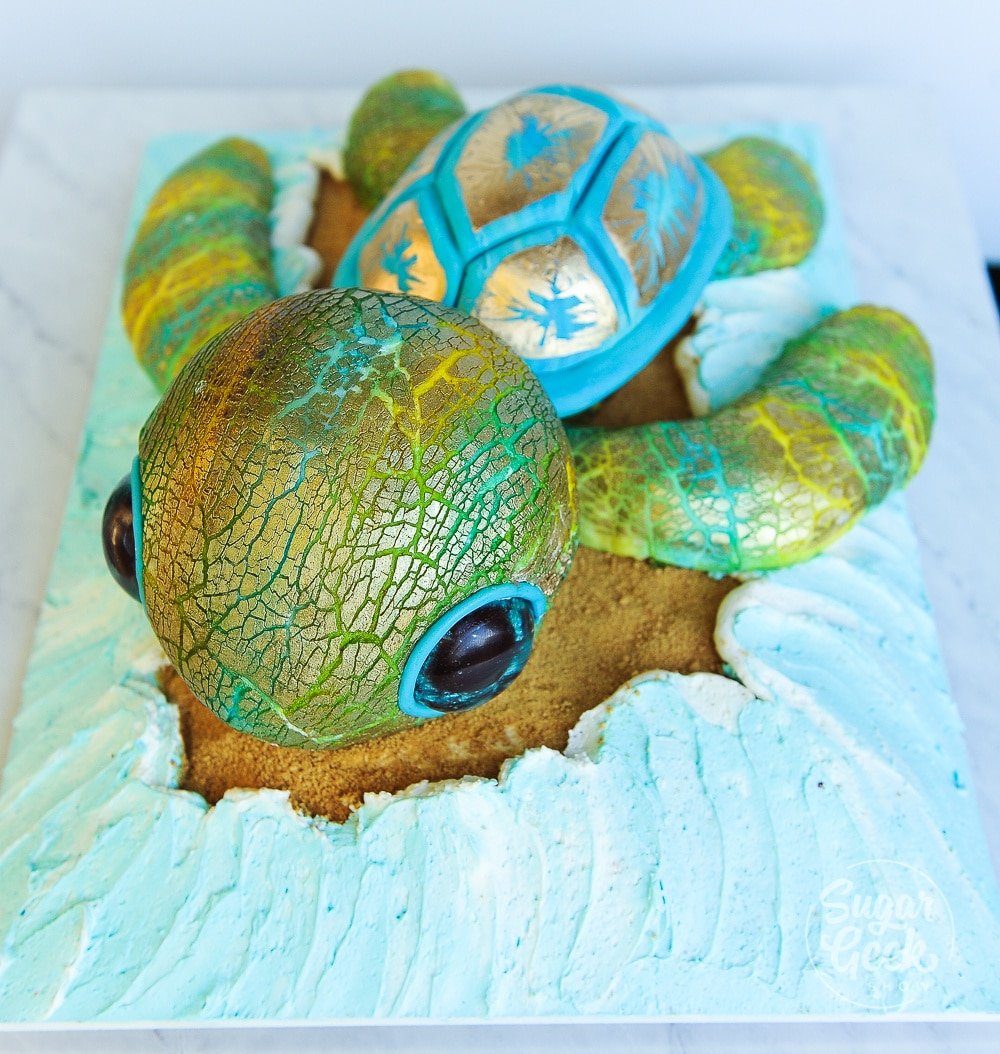 sculpted turtle cake