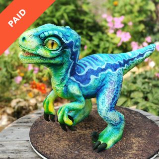 Blue Raptor Dinosaur Tutorial