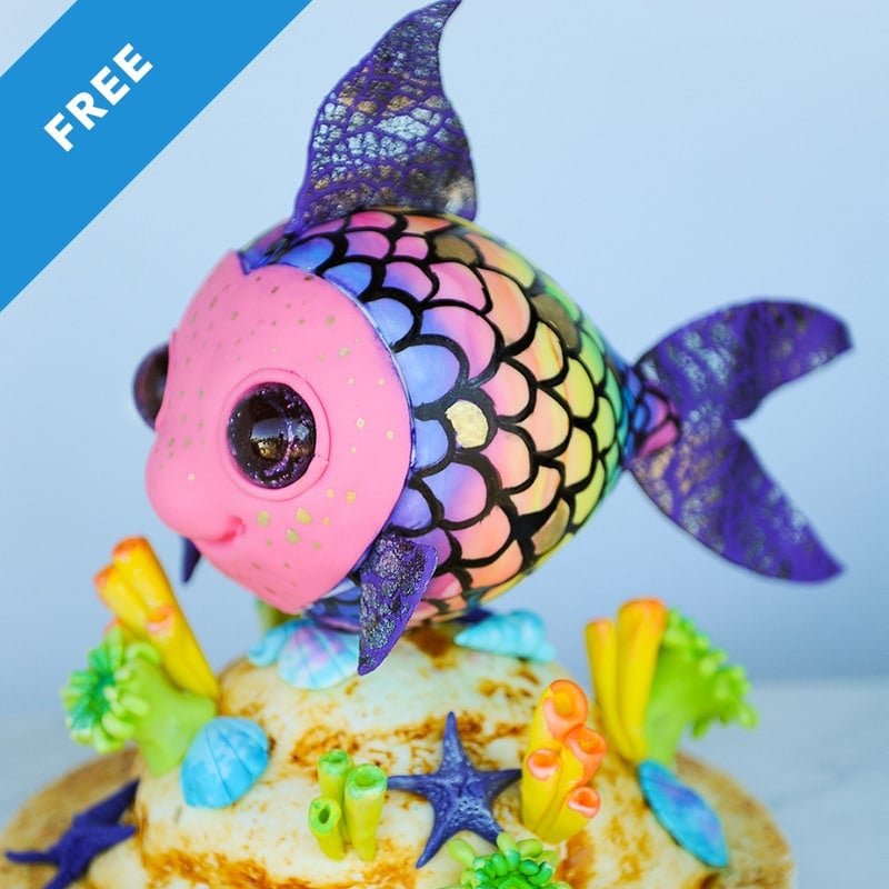 rainbow fish cake tutorial