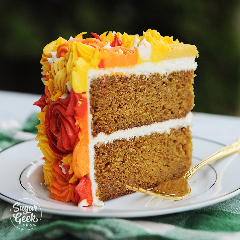 Pumpkin Spice Cake With Stable Cream Cheese Frosting Sugar Geek Show