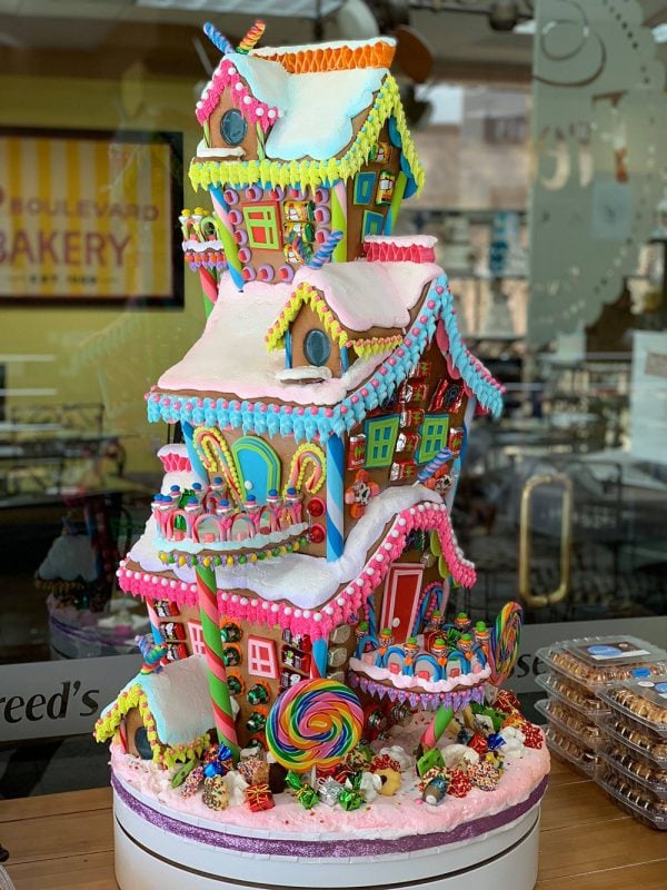 Amazing gingerbread house display made by Sonny Robertson of Freed's bakery in Las Vegas. I love the colors so much!