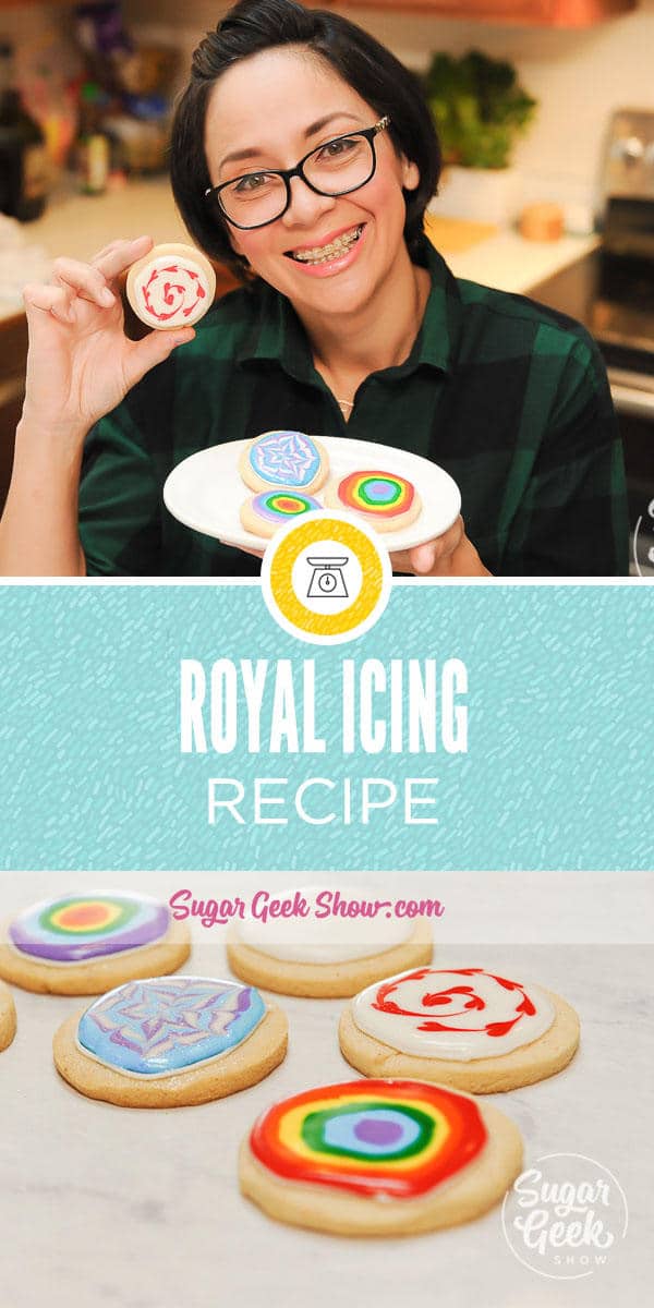 This is the only royal icing recipe you'll ever need. A basic royal icing recipe starts out really thick and is perfect for putting together gingerbread houses or piping on sugar cookies and dries rock hard.