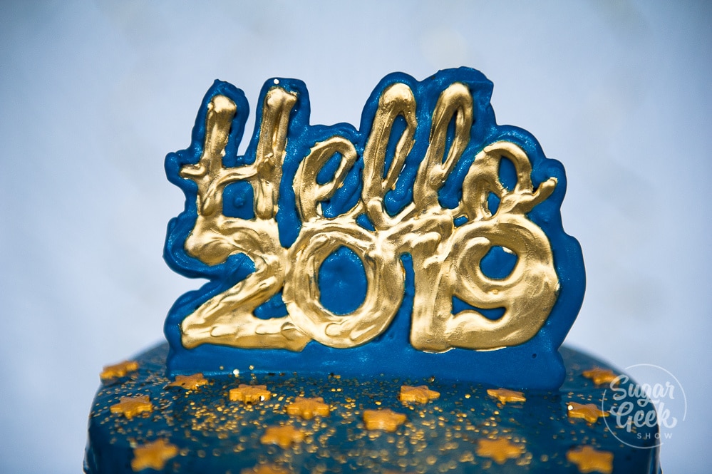 New Year Cake with Edible Cake Topper - coucoucake - cake and baking blog