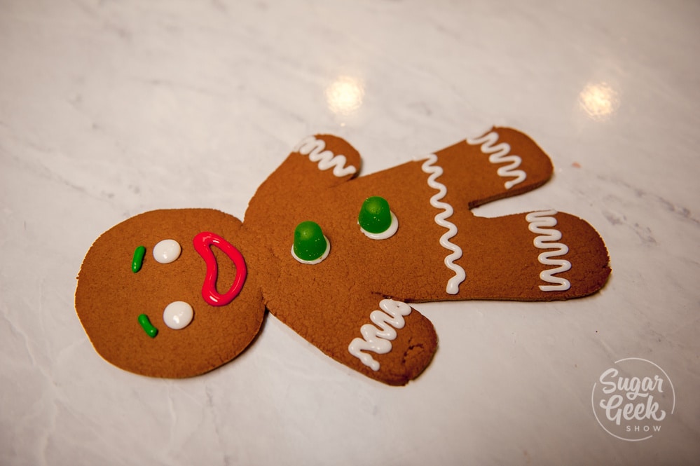 giant gingerbread man cookie decorating