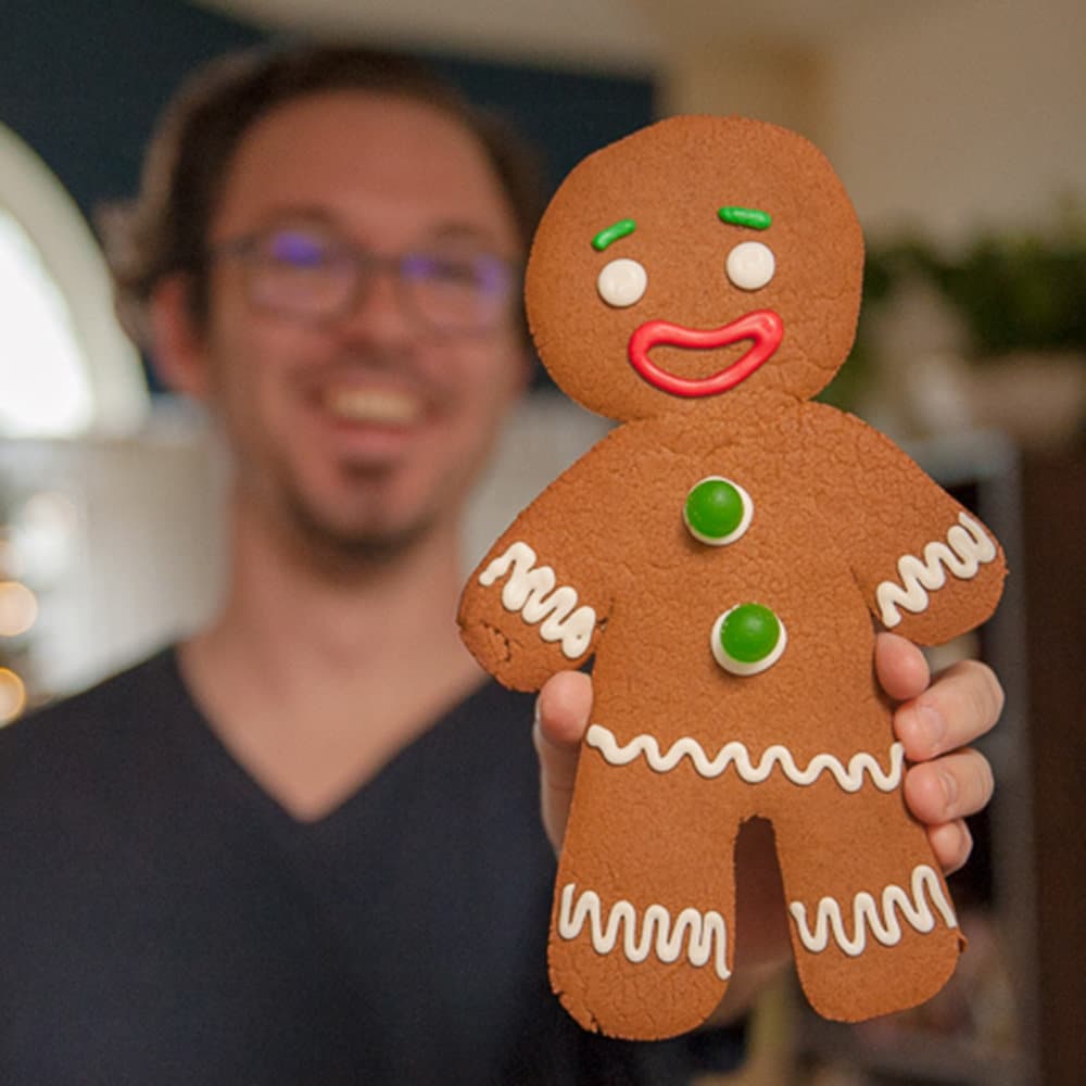 Christmas Gingerbread Man Can Glass Cup, Gingerbread Man Iced